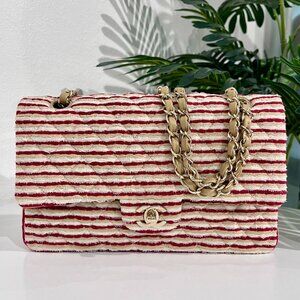 Chanel Coco Sailor Stripe Double Flap Shoulder Bag
